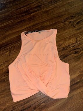 Ryderwear Front Twist Crop Tank coral color MEDIUM